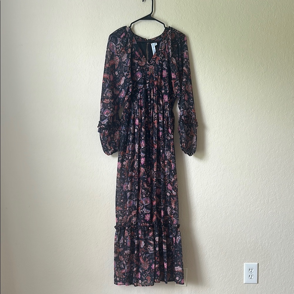 Floral Black and Pink Women's Dress
